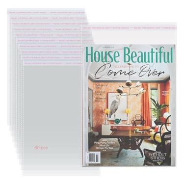 Imagem de TORISING Protetores de revistas de plástico transparente, 80 peças, sacos de celofane, 24 x 29 cm, expositor de armazenamento protetor resselável para guias de documentos, fotos (24 x 28 cm)