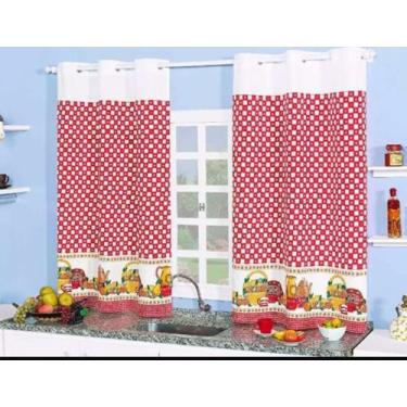 Imagem de Linda cortina estampada de frutas vermelhas oxford 2,00 x 1,50 - THEOV