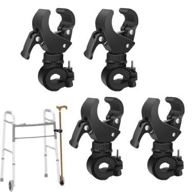 Imagem de BAOZENP Suporte universal de bengala para cadeira de rodas, andador, acessórios de suporte de muletas para idosos, 3,3 cm MAX ID (4 peças)