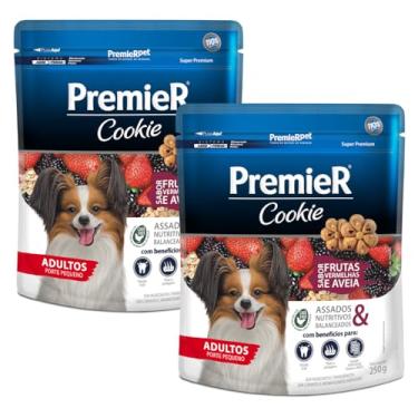 Imagem de Kit 2 Biscoitos Premier Cookie para Cães Adultos Porte Pequeno Sabor Frutas Vermelhas 2 x 250G