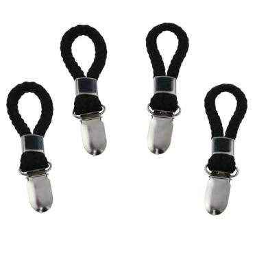 Imagem de Haidong Clipes de toalhas de cozinha Clipes de toalha de banheiro Clipes de toalha de algodão tecido para casa cozinha armários de banheiro preto bege 4 peças (preto)