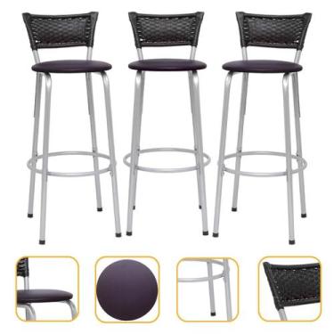 Imagem de kit 3 uni Banqueta Para Cozinha Gourmet Bancada Cadeira Balcão Bar Are
