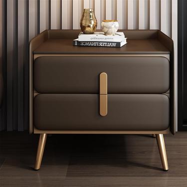 Imagem de Mesa De Cabeceira Moderna Com Gaveta Para Quartos Mesa De Cabeceira De Madeira Maciça Mesa Lateral De Sofá Estável E De Suporte De Carga Mesa De Ca, Dark Coffee, 45 * 40 * 50cm/17.7 * 15.7 * 19.7in