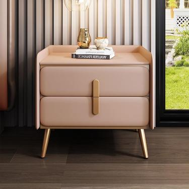 Imagem de Mesa De Cabeceira Moderna Com Gaveta Para Quartos Mesa De Cabeceira De Madeira Maciça Mesa Lateral De Sofá Estável E De Suporte De Carga Mesa De Ca, Pink, 40 * 40 * 50cm/15.7 * 15.7 * 19.7in