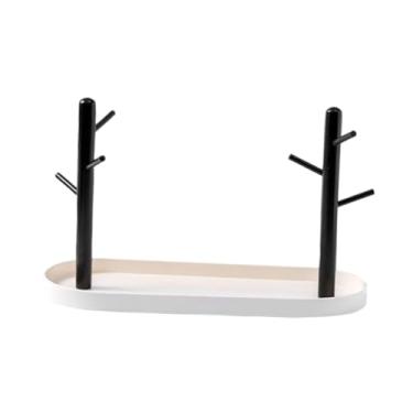 Imagem de Deevoka Expositor de joias, chaveiro, porta-anéis, bandeja de entrada, organizador de pratos para joias, tornozeleira de mesa, apartamento, loja, restaurante, Branco Duplo