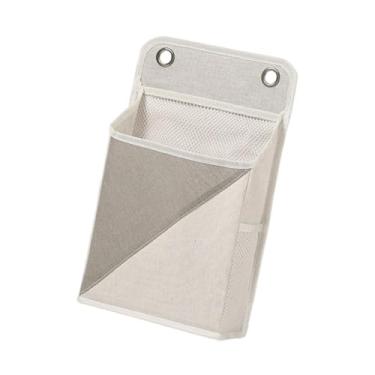 Imagem de IEUDNS Organizador de parede para dormitório, bolsa organizadora dobrável, versátil, lavável, com bolso, cesto para pendurar, para armário e escritório, Cinza
