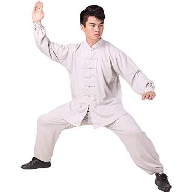 Imagem de Roupas De Tai Chi Mulheres, Homens Terno De Uniforme De Tai Chi, Artes Marciais Tradicionais Taiji Kung Fu Qigong Wushu Wing Chun Shaolin Treinamento Roupas Clássicas Mangas Compr, Lightgray, M