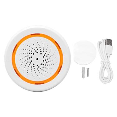 Imagem de Smart Sound Light Alarm 2.4GHz App Wireless Control Remote Sirene Alarme com alto -falante de 90dB e estroboscópio visível para o de Alarme de Ladrão de Segurança em casa (Wi-fi)