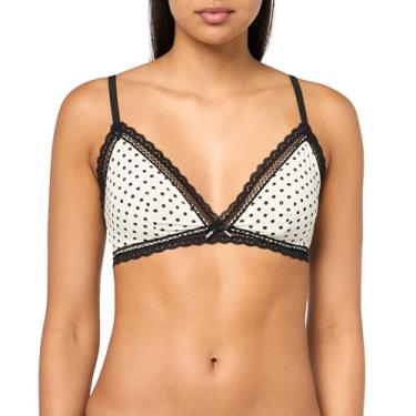 Imagem de HUGO Sutiã feminino triângulo com acabamento em renda exclusivo, Bolinhas creme macio, M