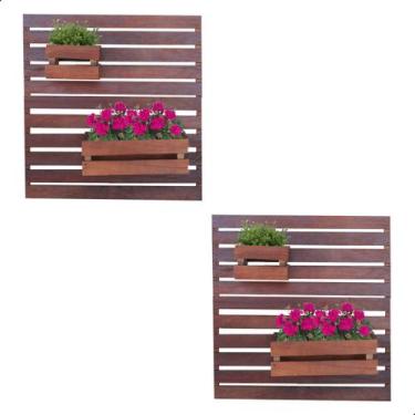 Imagem de Kit 2 Floreiras Verticais 40x60 Madeira Maciça - MHM Móveis Brasil