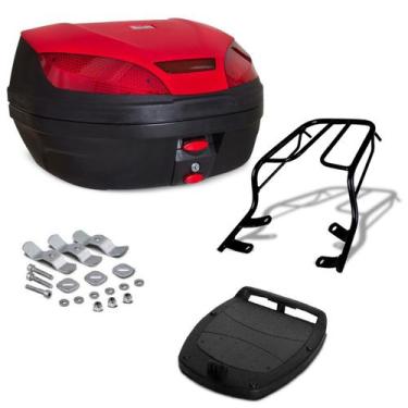 Imagem de Baú Bauleto Preto Para Moto 52 Litros Com Bagageiro Ybr 125 Factor 200
