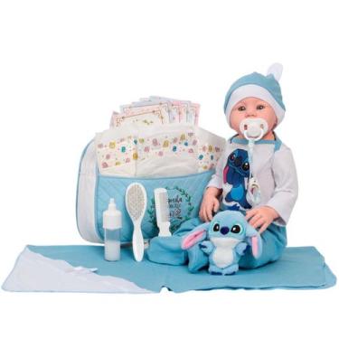Imagem de Boneco Reborn Menino 100% Silicone Realista Kit Completo - Cegonha Reb