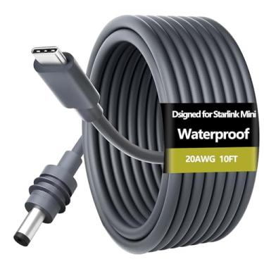 Imagem de Rockbamb Para Starlink Mini Cabo 10 Pés/3 M Direto Usb-C, De Alimentação Usb-C Cc 100 W 20 Awg, À Prova D'Água Ambientes Externos, Compatível Com Fonte 60 W+ - Cinza