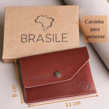 Imagem de Carteira Masculina Smart Slim Couro Legítimo Marca BRASILE, Marrom