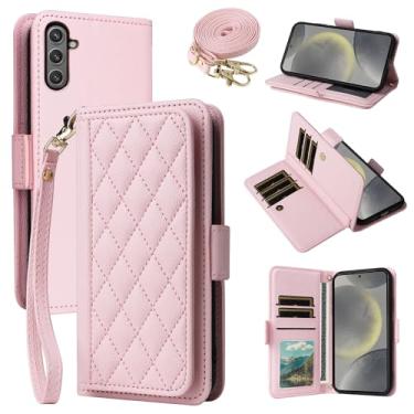 Imagem de Dibosom Capa carteira para Samsung Galaxy A16 5G/4G Argyle com alça de pulso/ombro compartimentos para cartões, bolsa flip de couro PU, suporte minimalista acolchoado para celular A 16 16A SM-A166U