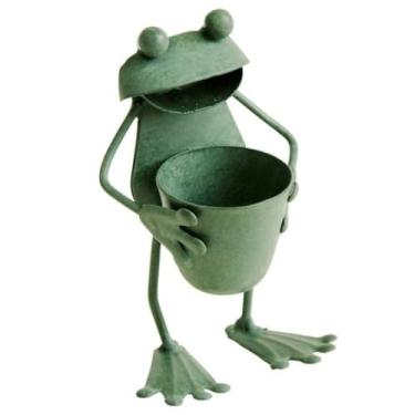 Imagem de SÖPÖSÖPÖ Metal Frog Garden Decor Mini Planter Style – 1 Piece x 10cm Set Maid in Japan Cute Amulet Japanese Style Souvenir Gift
