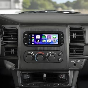 Imagem de Rádio de carro para Dodge Dakota 2001 2002 2003 2004 sem fio Carplay e Android Auto, tela sensível ao toque IPS de 6,86 polegadas para Dodge Dakota Car Stereo BT FM in Dash GPS WiFi Backup Camera SWC