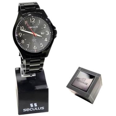 Imagem de Relógio Seculus Masculino Analógico Preto Long Life 44232GPSVPA3