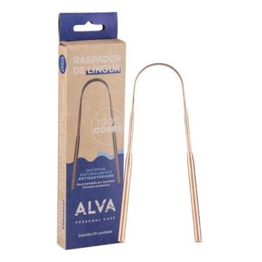 Imagem de Raspador De Lingua Alva Higiene Pessoal 100% Cobre