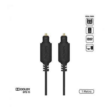 Imagem de Cabo óptico Digital Toslink Macho 1 Metro - Pod-1
