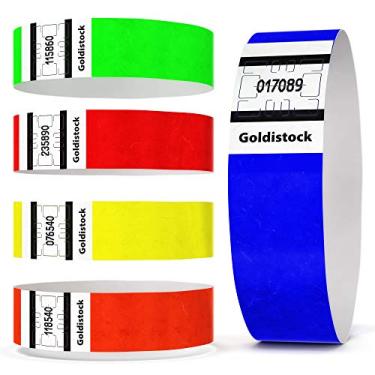 Imagem de Pulseiras Heavier Tyvek 7,5 Mil – Goldistock 1.000 unidades Pacote de variedade de arco-íris – Faixas de braço de 7,5 cm – 200 cada: Neon verde, azul, vermelho, amarelo e laranja - pulseiras de pulso para eventos