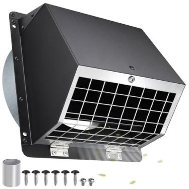 Imagem de Tampa de ventilação do secador de 12 cm, tampa de ventilação externa do secador para casa, tampa de ventilação de exaustão de parede externa com tela e amortecedor para saídas de secador duto de