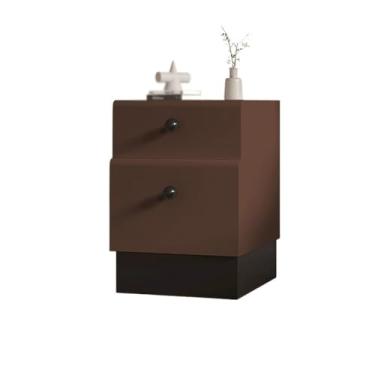 Imagem de ZzleoyuUUs-12 Mesa de chá marrom para casa quarto quarto de hóspedes pequena mesa de cabeceira de madeira lateral estreita armário mezanino mesa de chão (pequena)