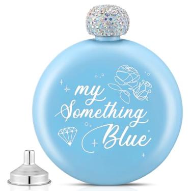 Imagem de FillTouch Frascos engraçados para mulheres, casamento, noiva, licor, cantil de 142 g, portátil, bonito, uísque, com funil, tampa de cristal, vinho, álcool, presente para bebida, bar, praia, churrasco