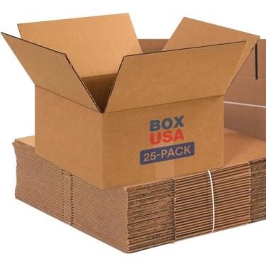 Imagem de Caixas de envio BOX USA Flat 30,48 x 30,48 x 15,24 cm, pacote com 25