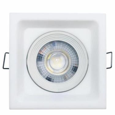 Imagem de Spot LED Embutir 5 W 3000 K  Quadrado Branco Fosco Iluminação Ambiente