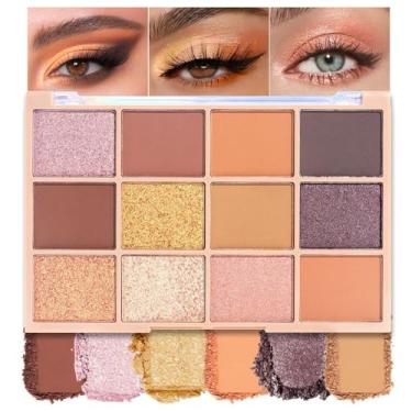 Imagem de Paleta de sombras neutras, paleta de sombras nude rosa champanhe creme nude, paletes de maquiagem para mulheres, sombra para olhos, longa duração, aparência natural