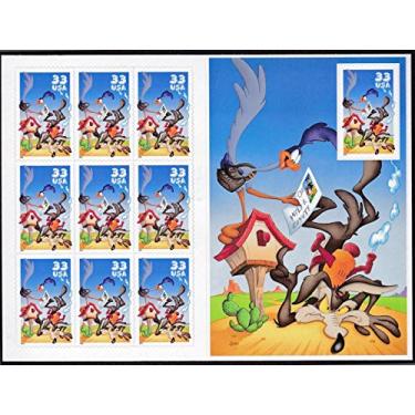 Imagem de Wile E. Coyote & Road Runner Looney Tunes Sheet of 10 33-Cent Stamps, US, Scott 3391