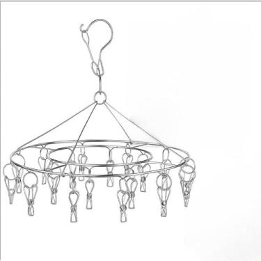 Imagem de Varal De 40 Clips Inox Prendedores Pratico E Retrátil Cabide Para Roupas Intimas Para Pequenas(28clips)