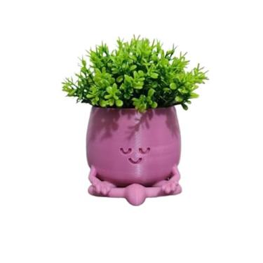 Imagem de Vaso Para Suculenta Carinha Meditando(1,Rosa)