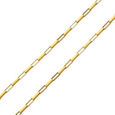 Imagem de Corrente Masculina Tijolinho Grossa Maciça 60cm 2,2mm Ouro 18k 750 Amarelo