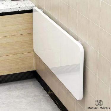 Imagem de Mesa Retrátil de Parede 100x40 Branca Escrivaninha Suspensa - Maclavi 