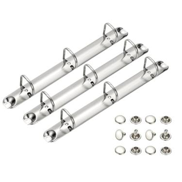 Imagem de PATIKIL A5 Mecanismos de fichário de 3 furos, conjunto de 3 conjuntos de 2 cm D para fichário de substituição de anéis D de 2 cm, espinhas soltas para organizadores, acessórios de pasta de