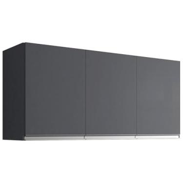 Imagem de Aéreo Armário Andreia 120 cm 3 Portas Cinza - AJL Móveis
