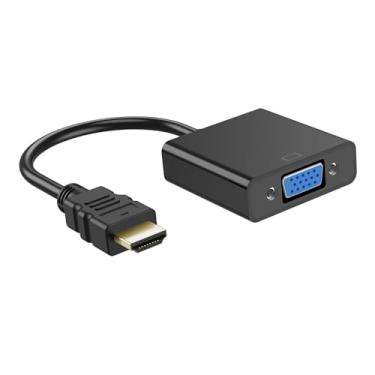 Imagem de YGKSAA Adaptador HDMI para VGA, conversor unidirecional HDMI para VGA (macho para fêmea), compatível com computadores, desktops, laptops, PCs, monitores, projetores, TV