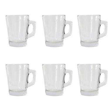 Imagem de Jogo Com 6 Canecas De Vidro Transparente 90ml