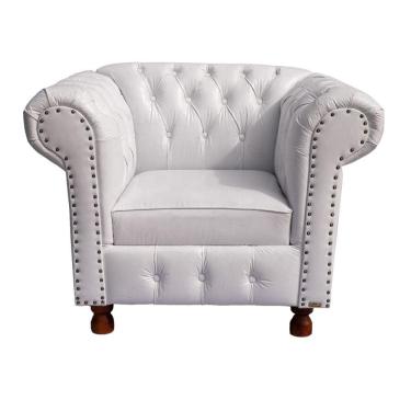 Imagem de Poltrona Chesterfield Capitone Luis XV Courano Branco /  Decoracao , Sala estar, tv, recepção, barbearia