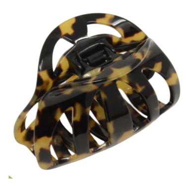 Imagem de French Amie Hump Celluloid Acetate Covered Spring No Slip Grip Flat Teeth Flexível Grampo de Cabelo Grampo Prendedor para Mulheres e Meninas, Feito na França (Tóquio Amarelo)