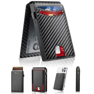 Imagem de Carteira MURREE para homens Slim com porta-cartões pop-up com bloqueio