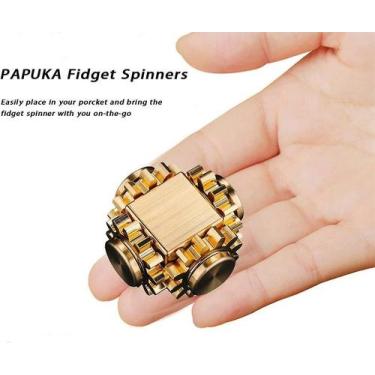 Imagem de Ansiedade Fidget Spinner Pure Brass Cube Gears Linkage - Gloome Store