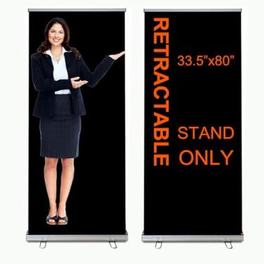 Imagem de ANXH Rackplus Suporte De Banner Retrátil Padrão 33,5" X 80" (Somente Suporte) Com Bolsa Transporte Acolchoada Para Feiras E Eventos (1 Unidade)