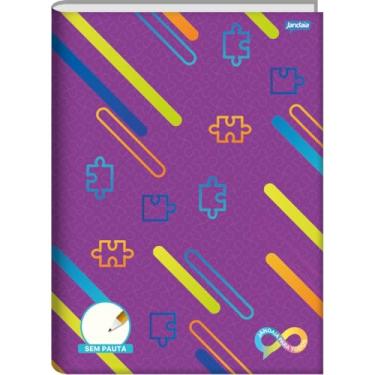 Imagem de Kit de Cadernos, Jandaia, Brochurão, Sem Pauta, Neuro, Universitário, Capa Dura, Com Margem, Pacote com 5