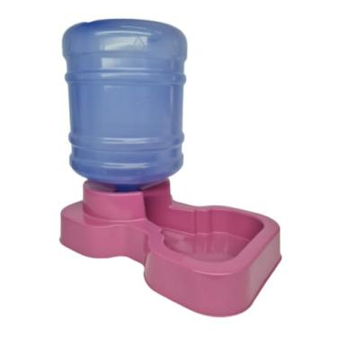 Imagem de Bebedouro Pet Automático Para Cães e Gatos Bombona Galão 10L Mantém Água Limpa Sistema Automático Base Estável Bebedouro Pet (Rosa)