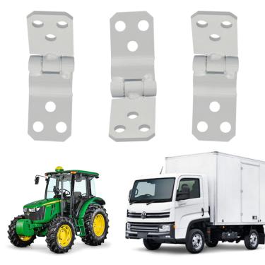 Imagem de Kit 3 Dobradiças Porta Linha Agrícola Baú Cabine Uso Geral