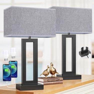 Imagem de Lamp Seealle 56cm Modern Touch USB C+A Conjunto regulável de 3 vias