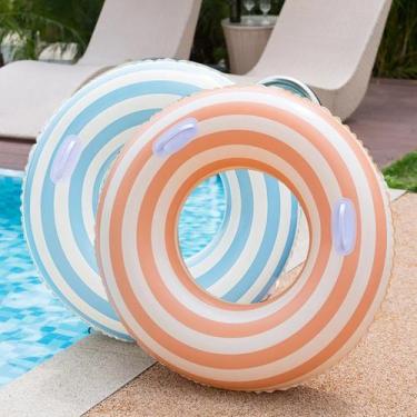 Imagem de Pool Floats WeddPTYFR listrado de 35 polegadas com alças para adultos